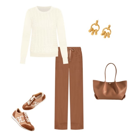 Talbots Women’s Cable Knit Crewneck Sweater Cream‎ Size Medium Decorative Sleeve - Picture 8 of 8